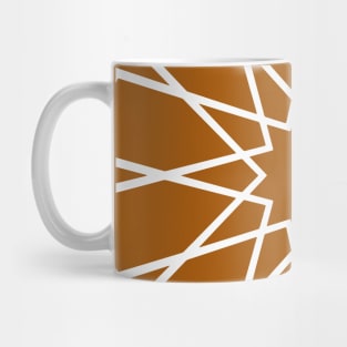 White Islamic Geometric Pattern Stars on Dark Orange Background Mug